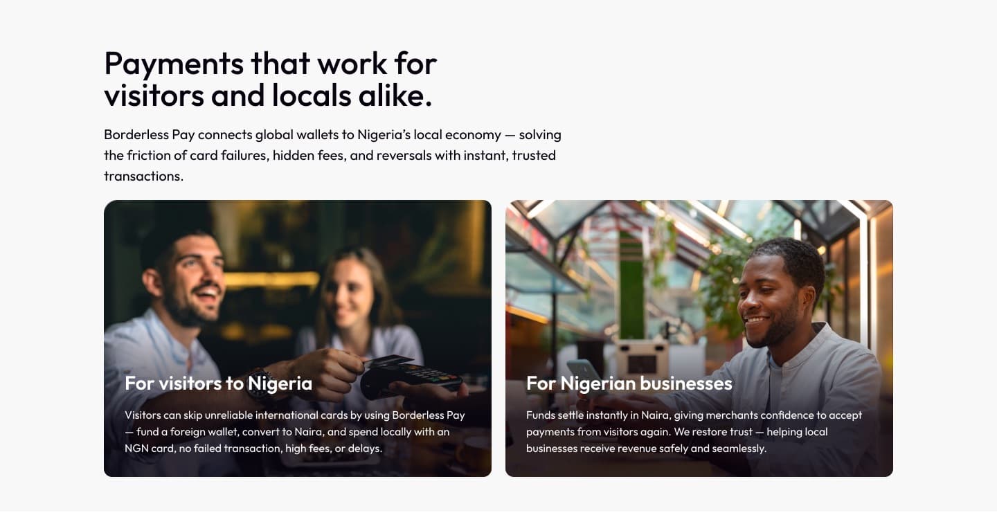 Live: “Payments that work for visitors and locals alike”, with cards for visitors and for Nigerian businesses
