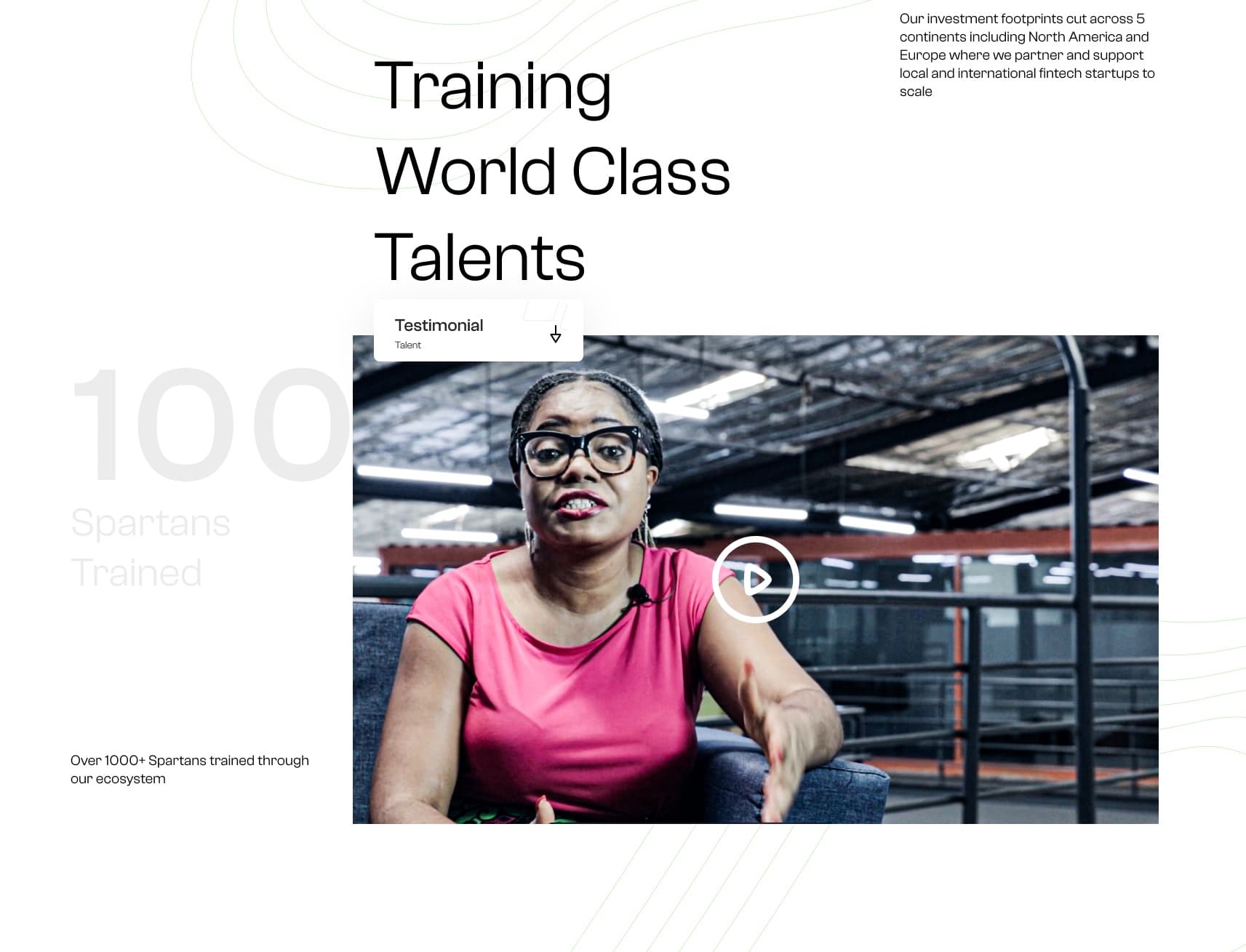 Training world class talents, anchored to the 1,000+ trained count